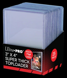 3" x 4" Clear Thick 75PT Toploaders (25ct)