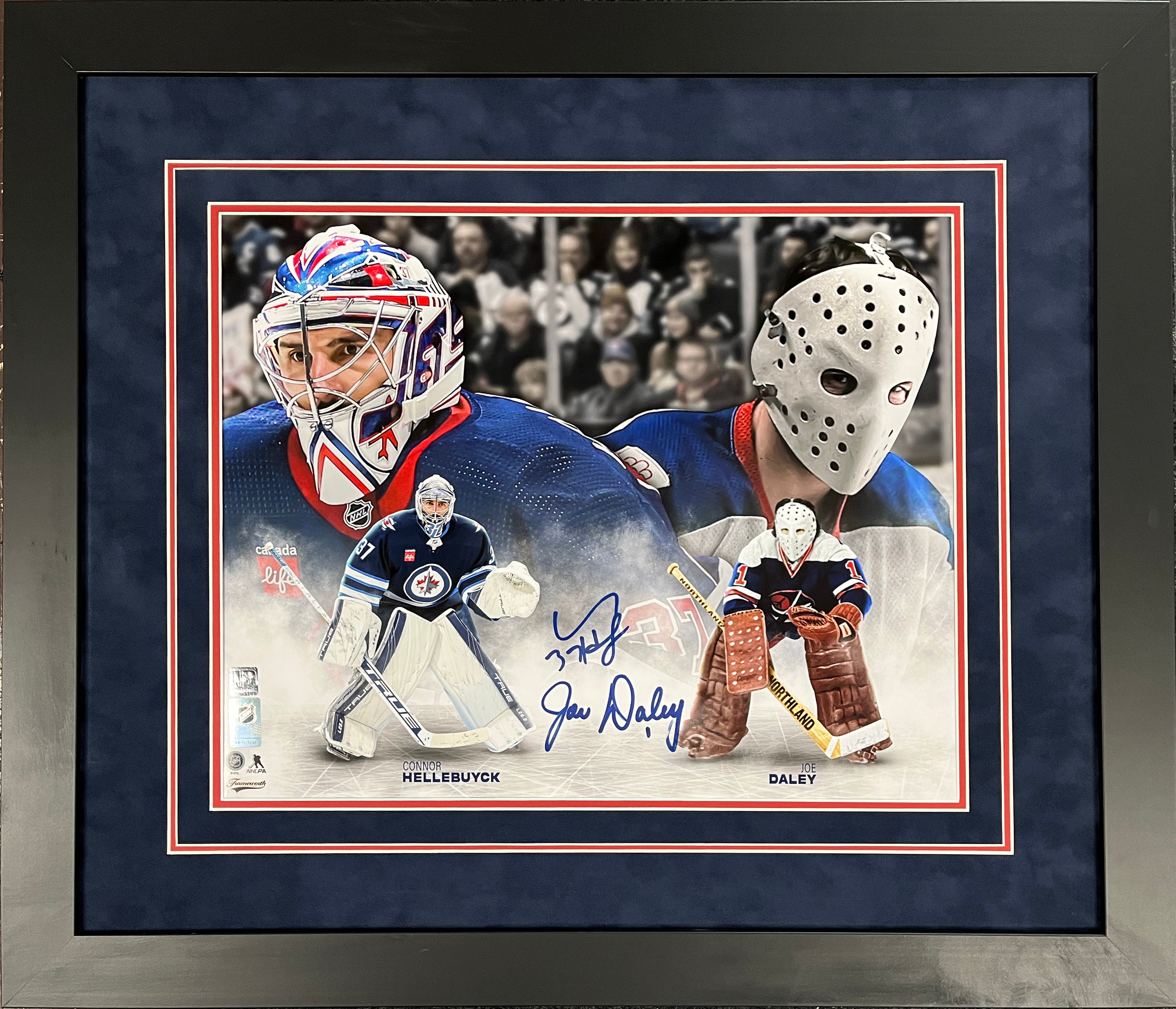 Connor Hellebuyck - Joe Daley Winnipeg Jets Dual Autographed 16x20