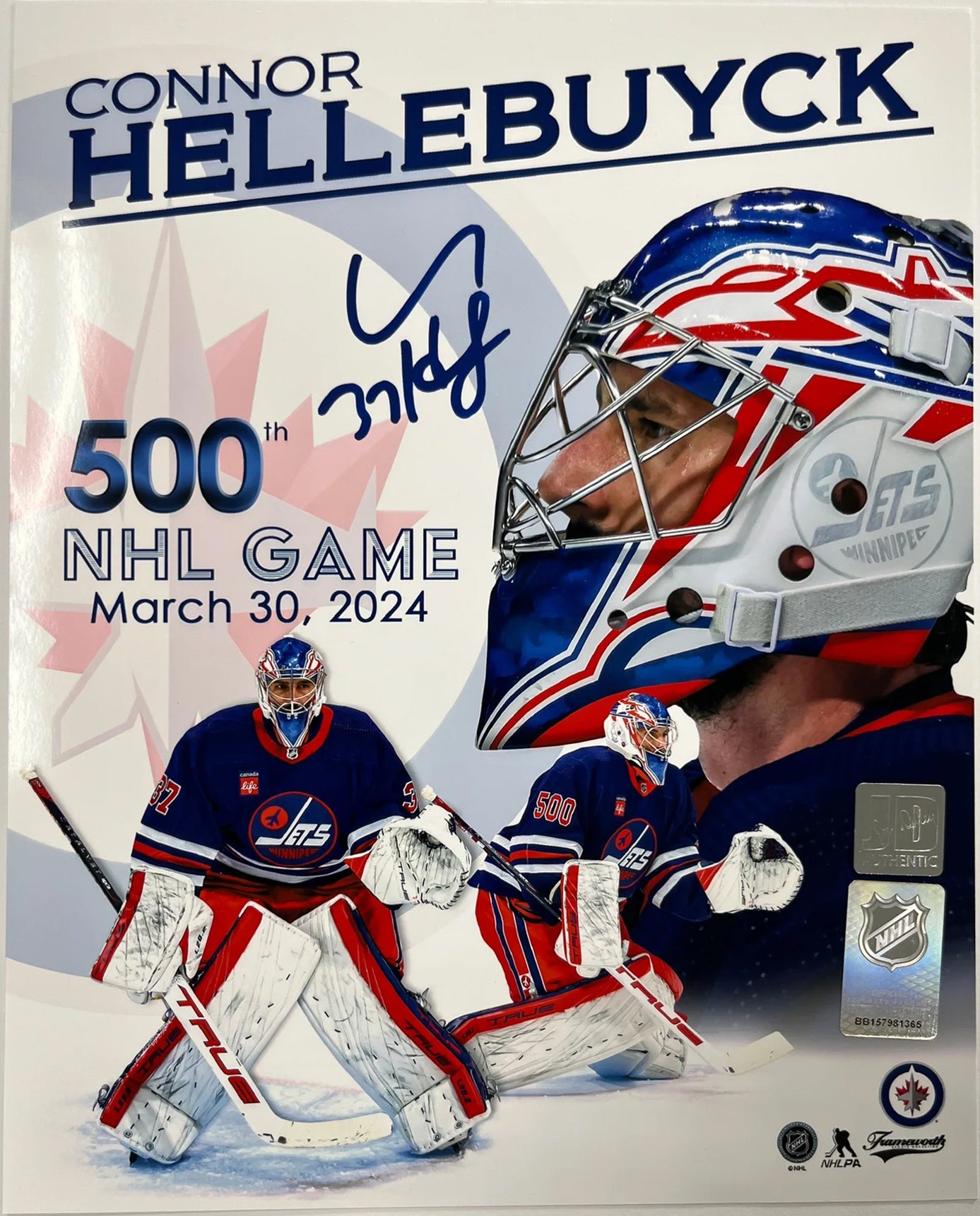 Connor Hellebuyck Autographed 8x10 Photo – Joe Daley's Sports