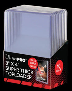 3" x 4" Clear Super Thick 130PT Toploaders (10ct)