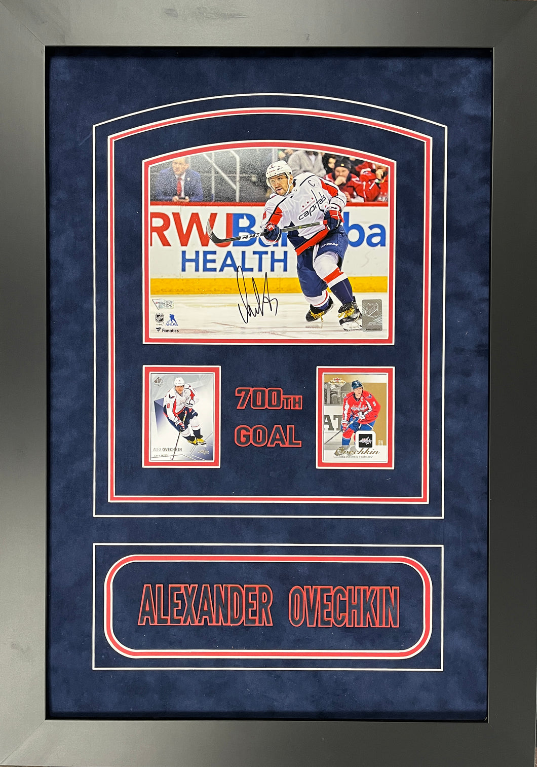 Alexander Ovechkin 700th Goal Autographed 8x10 Custom Framed