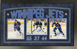 Winnipeg Jets Triple Auto 8x10 - Scheifele , Hellebuyck, Morrissey - Custom Framed