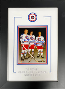 WHA Winnipeg Jets "The Hotline" Autographed 8x10 Framed
