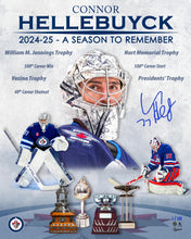 Connor Hellebuyck Autographed 2024-25 Season to Remember 16x20