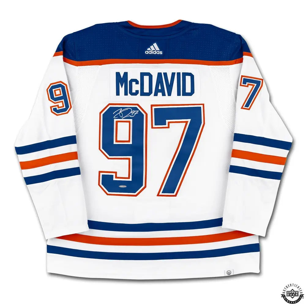 Connor McDavid Edmonton Oilers White Adidas Autographed Jersey