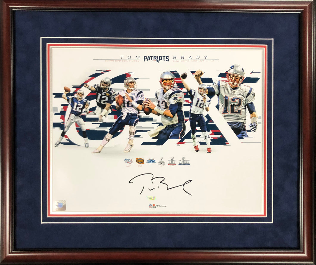 Tom Brady New England Patriots Autographed 16x20 - Framed