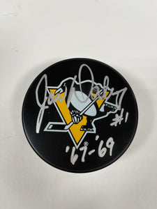Joe Daley Autographed Pittsburgh Penguins Puck