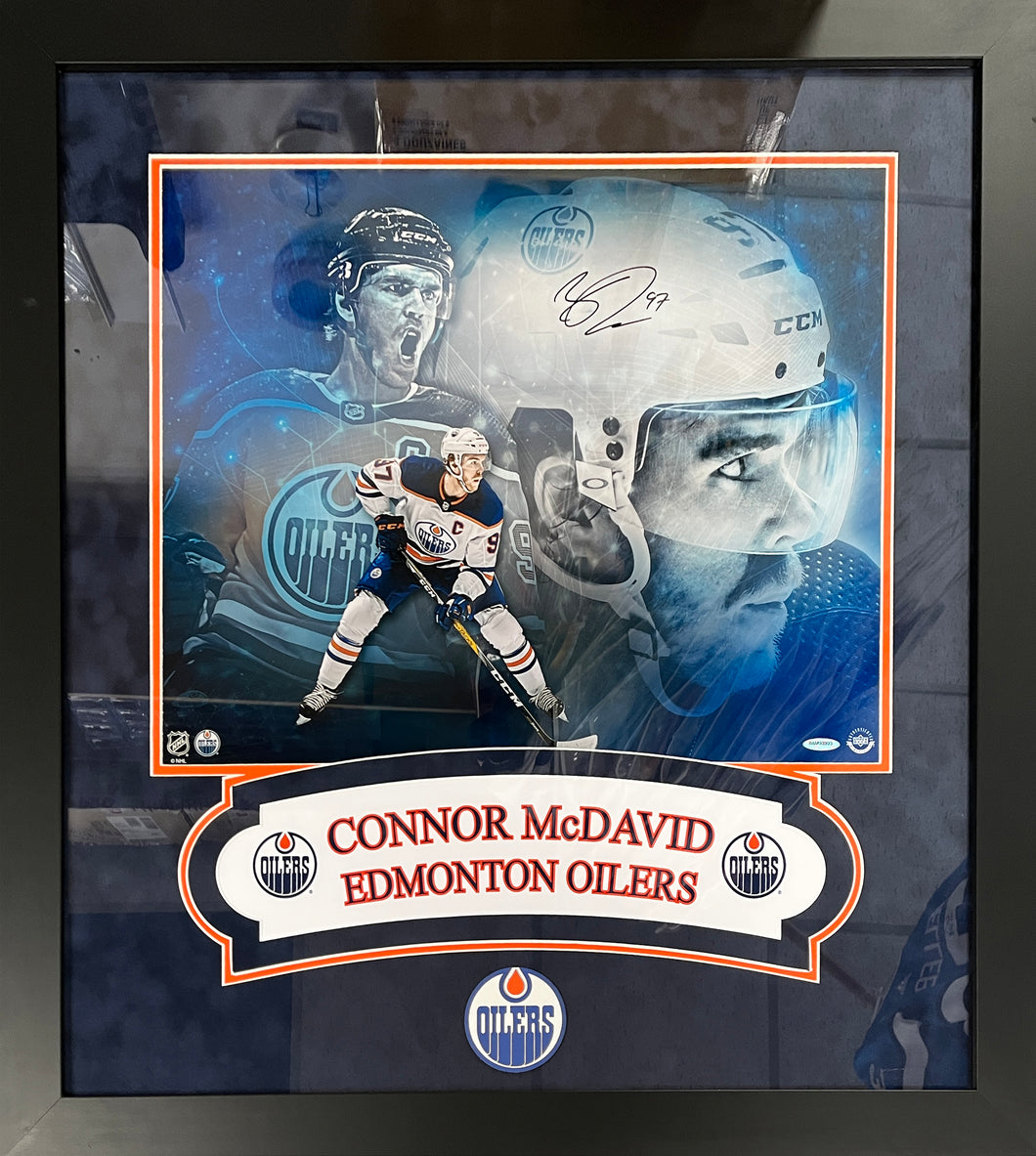 Connor McDavid Autographed “Snow the Cameraman” 16x20 - Custom Framed